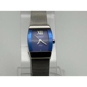 Armitron Women's Silver Toned Mesh Band Analog Watch - Midnight Blue Face